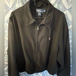 Polo by Ralph Lauren Men's Black Lightweight Jacket with Full Lining, Waistband